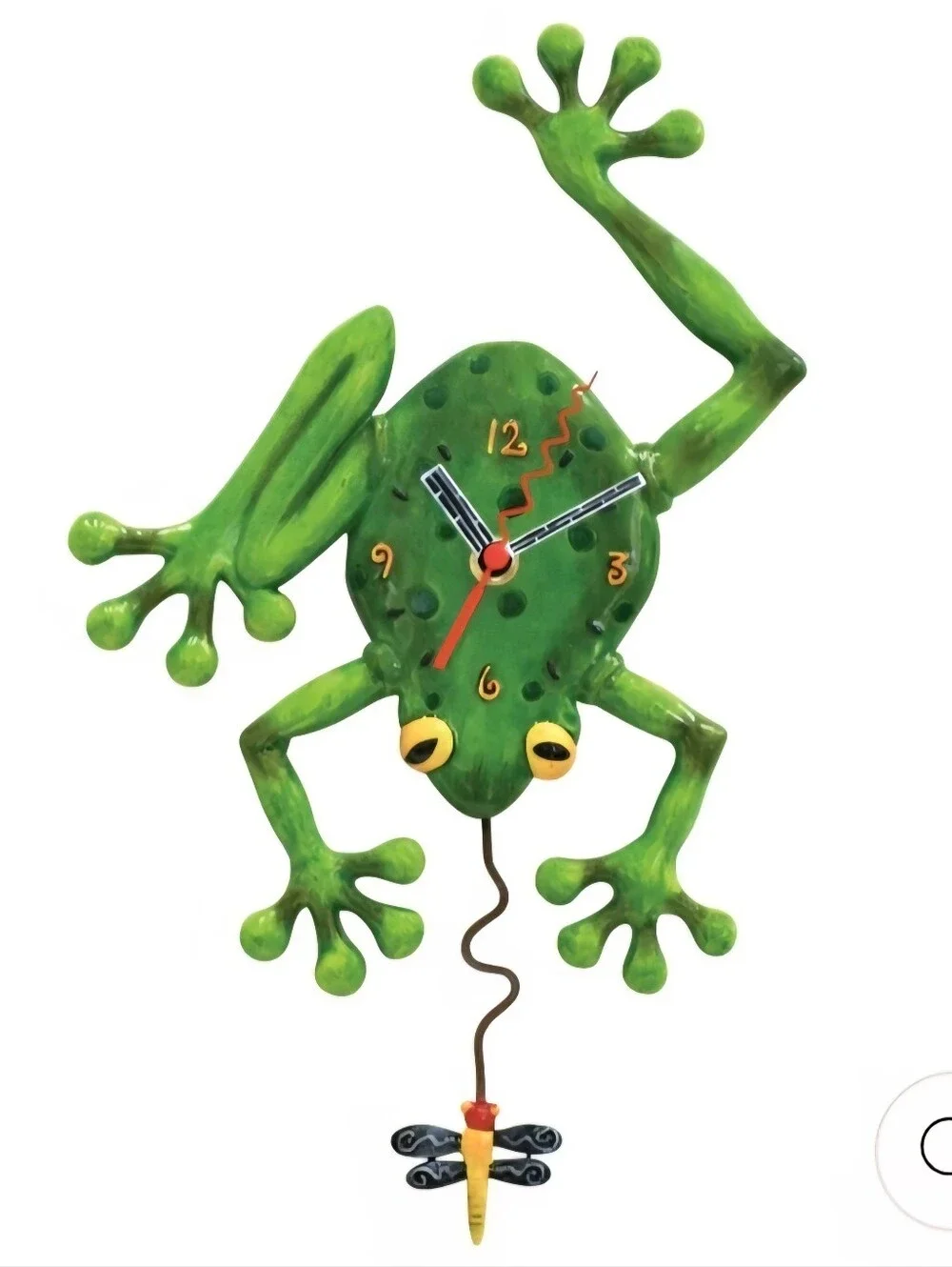 Frog & Fly Clock from Allen Designs, missing pendulum, working condtion